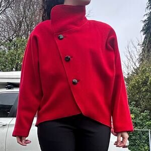 Vintage 60s Merle Red Felted Wool Mod Jacket